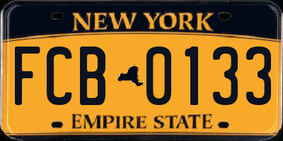 NY license plate FCB0133