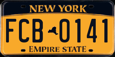 NY license plate FCB0141