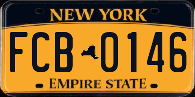 NY license plate FCB0146