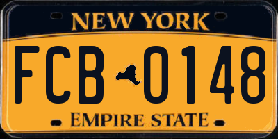 NY license plate FCB0148