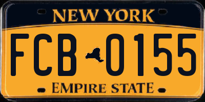 NY license plate FCB0155