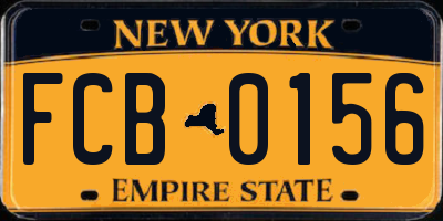 NY license plate FCB0156