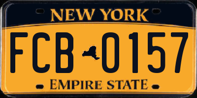 NY license plate FCB0157