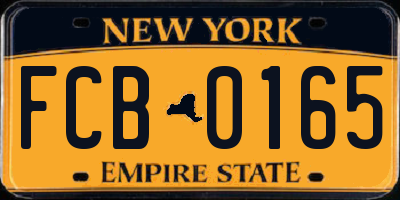NY license plate FCB0165