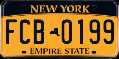 NY license plate FCB0199