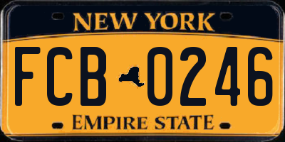 NY license plate FCB0246