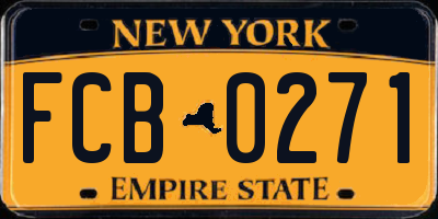 NY license plate FCB0271