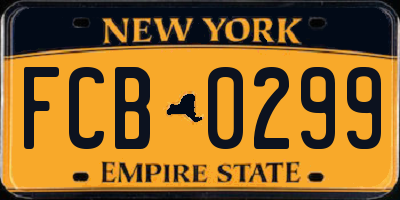 NY license plate FCB0299