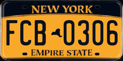 NY license plate FCB0306