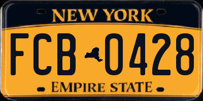 NY license plate FCB0428