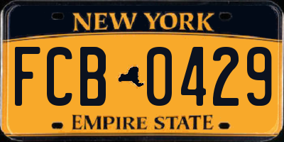 NY license plate FCB0429