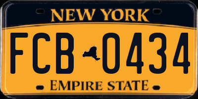 NY license plate FCB0434