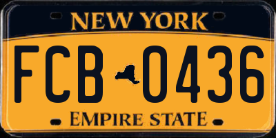 NY license plate FCB0436