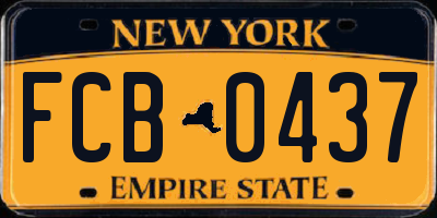 NY license plate FCB0437