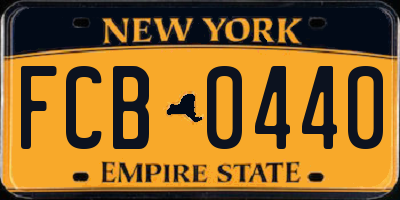 NY license plate FCB0440