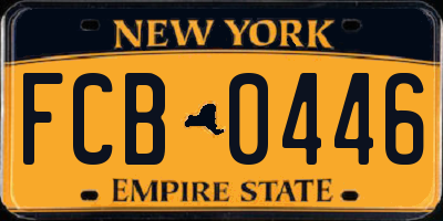 NY license plate FCB0446