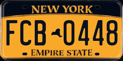 NY license plate FCB0448