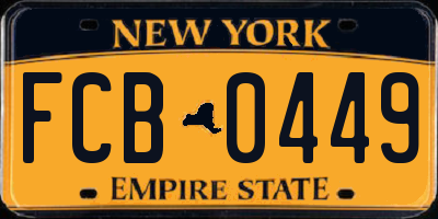 NY license plate FCB0449