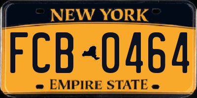 NY license plate FCB0464