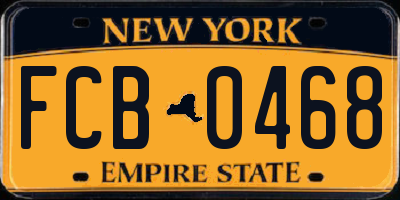 NY license plate FCB0468