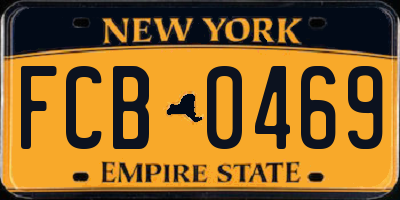 NY license plate FCB0469