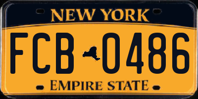 NY license plate FCB0486
