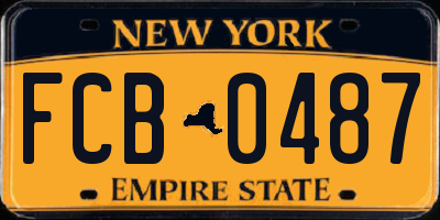 NY license plate FCB0487