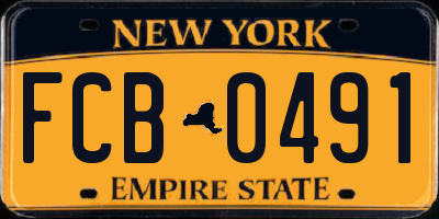 NY license plate FCB0491
