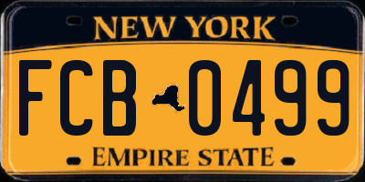 NY license plate FCB0499