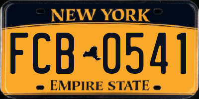 NY license plate FCB0541