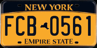 NY license plate FCB0561