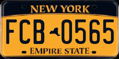 NY license plate FCB0565