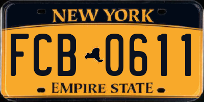 NY license plate FCB0611