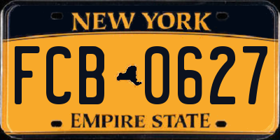 NY license plate FCB0627