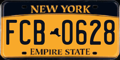 NY license plate FCB0628