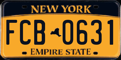 NY license plate FCB0631