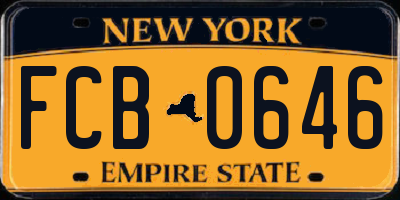 NY license plate FCB0646