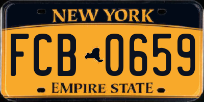 NY license plate FCB0659