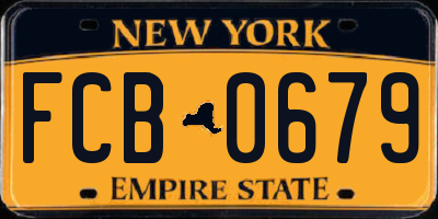 NY license plate FCB0679