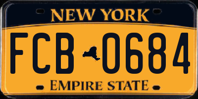 NY license plate FCB0684