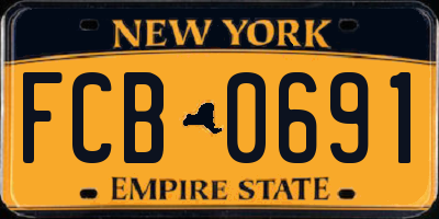 NY license plate FCB0691