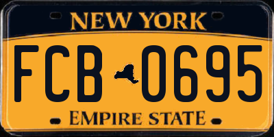 NY license plate FCB0695