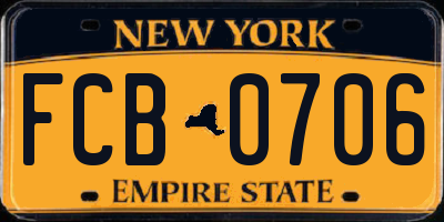 NY license plate FCB0706