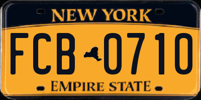 NY license plate FCB0710