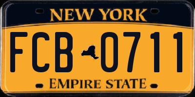 NY license plate FCB0711