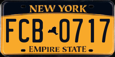 NY license plate FCB0717