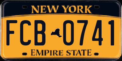 NY license plate FCB0741