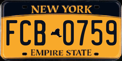 NY license plate FCB0759