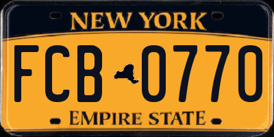 NY license plate FCB0770