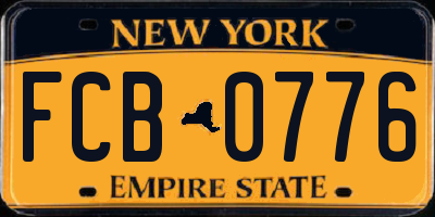 NY license plate FCB0776